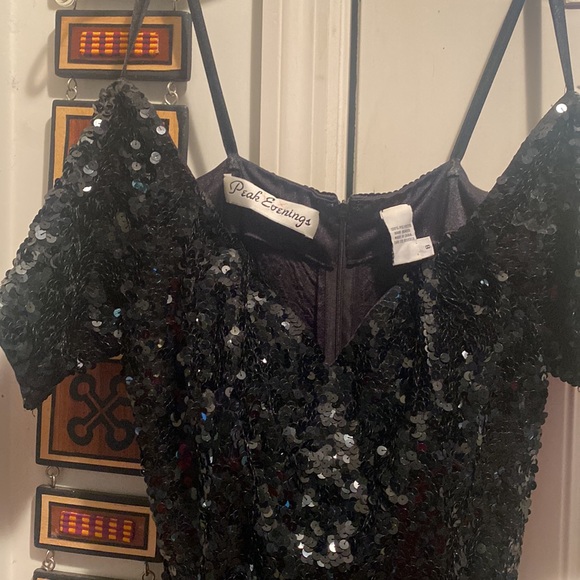 Vintage PEAK EVENINGs GOWN SIZE 8 black $75 - Picture 4 of 8
